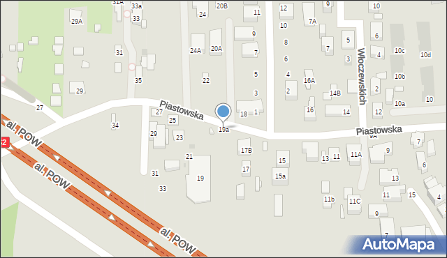 Warszawa, Piastowska, 19a, mapa Warszawy