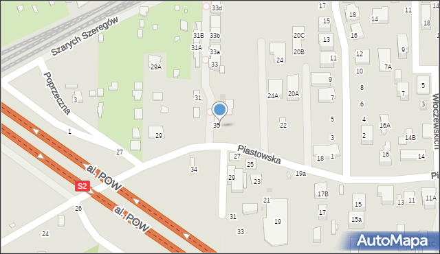 Warszawa, Piastowska, 26, mapa Warszawy