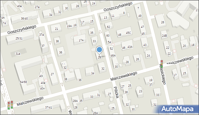 Warszawa, Pilicka, 29, mapa Warszawy