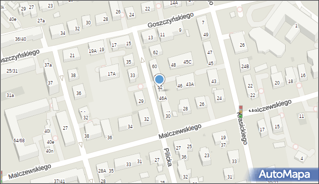 Warszawa, Pilicka, 50, mapa Warszawy