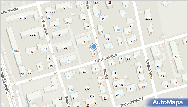 Warszawa, Pilicka, 19, mapa Warszawy