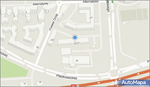 Warszawa, Pileckiego Witolda, rtm., 111, mapa Warszawy