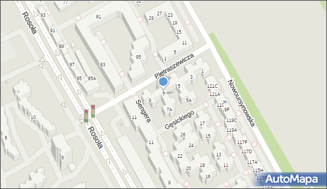 Warszawa, Pietraszewicza-Lota Bronisława, 7, mapa Warszawy