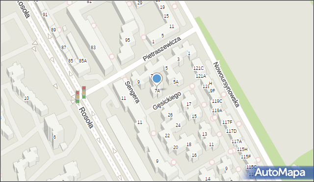 Warszawa, Pietraszewicza-Lota Bronisława, 7A, mapa Warszawy