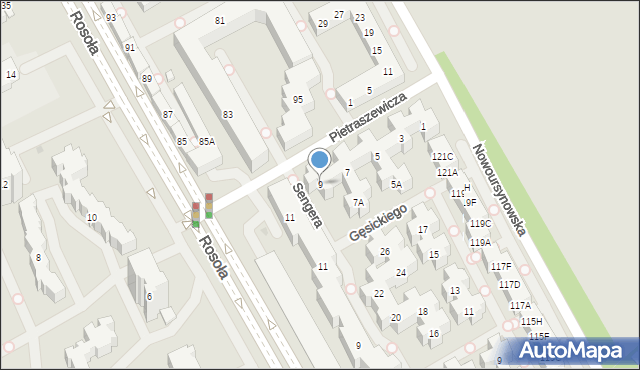 Warszawa, Pietraszewicza-Lota Bronisława, 9, mapa Warszawy