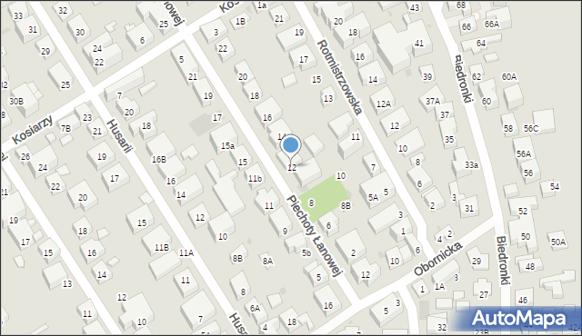 Warszawa, Piechoty Łanowej, 12, mapa Warszawy