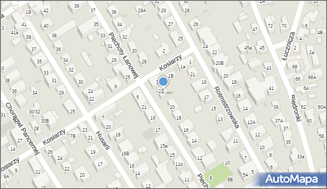 Warszawa, Piechoty Łanowej, 22A, mapa Warszawy
