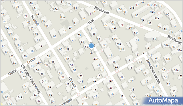 Warszawa, Piechoty Łanowej, 49, mapa Warszawy