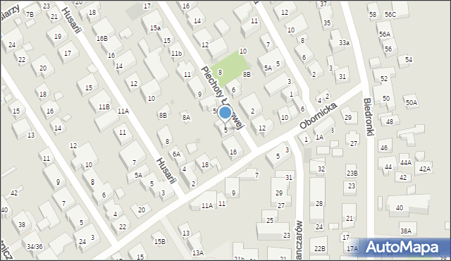 Warszawa, Piechoty Łanowej, 5, mapa Warszawy