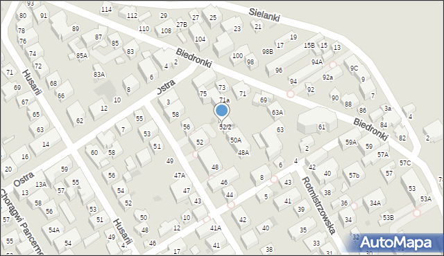 Warszawa, Piechoty Łanowej, 52a, mapa Warszawy