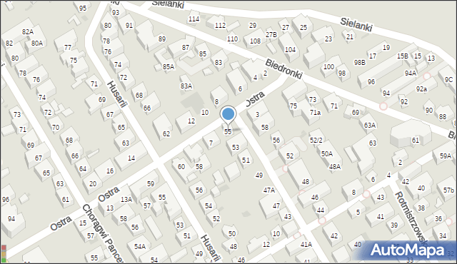 Warszawa, Piechoty Łanowej, 55, mapa Warszawy