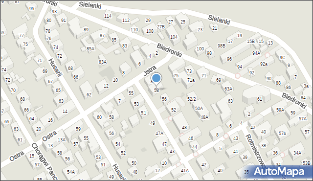 Warszawa, Piechoty Łanowej, 58, mapa Warszawy