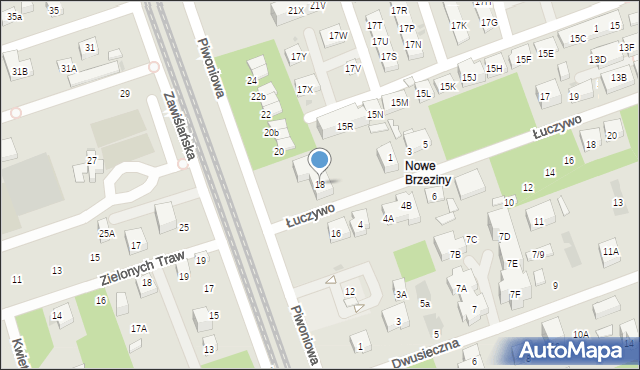 Warszawa, Piwoniowa, 18, mapa Warszawy