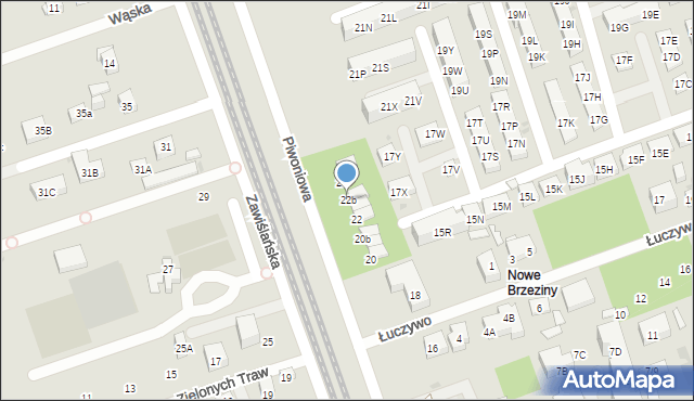 Warszawa, Piwoniowa, 22b, mapa Warszawy