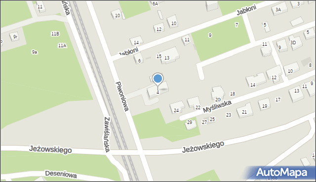 Warszawa, Piwoniowa, 4, mapa Warszawy