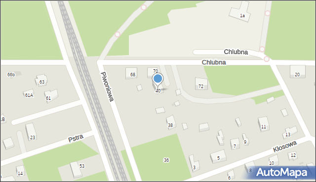 Warszawa, Piwoniowa, 40, mapa Warszawy