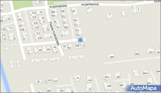 Warszawa, Piasta Kołodzieja, 50C, mapa Warszawy