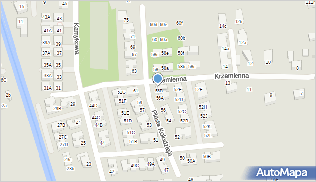 Warszawa, Piasta Kołodzieja, 56B, mapa Warszawy