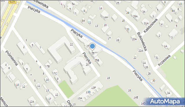 Warszawa, Piecyka Teofila, 25, mapa Warszawy