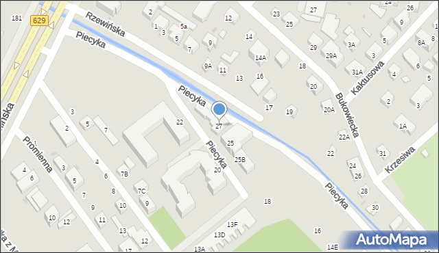 Warszawa, Piecyka Teofila, 27, mapa Warszawy