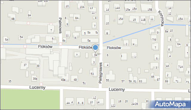 Warszawa, Pielęgniarek, 3A, mapa Warszawy