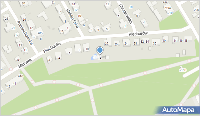 Warszawa, Piechurów, 14, mapa Warszawy