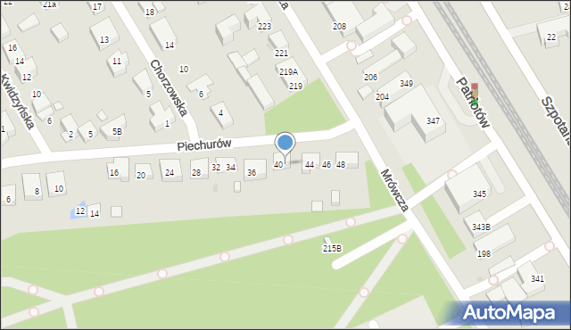 Warszawa, Piechurów, 42, mapa Warszawy