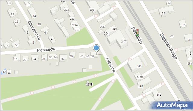 Warszawa, Piechurów, 50, mapa Warszawy
