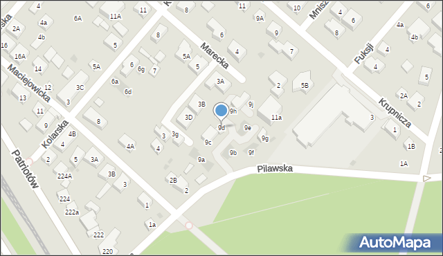 Warszawa, Pilawska, 9d, mapa Warszawy