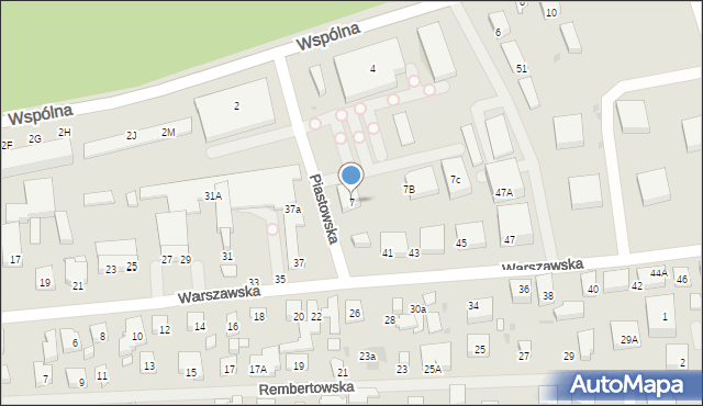 Warszawa, Piastowska, 7, mapa Warszawy
