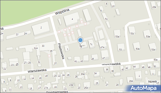 Warszawa, Piastowska, 7B, mapa Warszawy