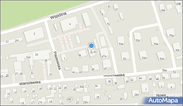 Warszawa, Piastowska, 7c, mapa Warszawy