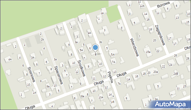 Warszawa, Piękna, 8, mapa Warszawy