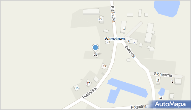 Warszkowo, Piaśnicka, 21, mapa Warszkowo