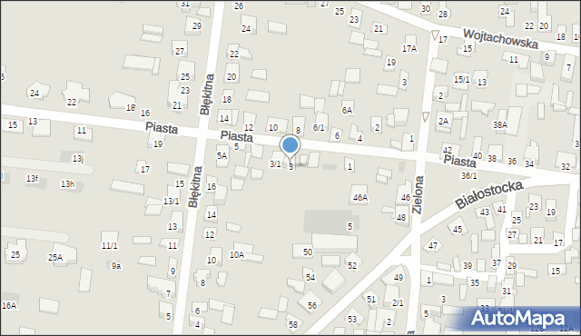 Wasilków, Piasta, 3, mapa Wasilków