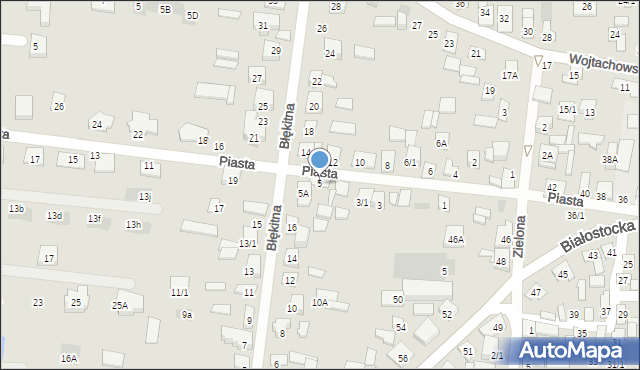 Wasilków, Piasta, 5, mapa Wasilków