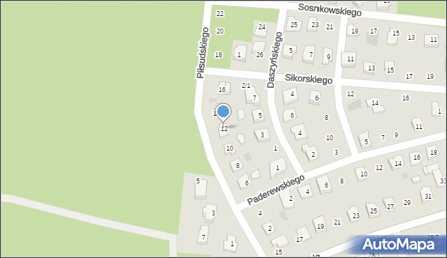 Wasilków, Piłsudskiego Józefa, marsz., 12, mapa Wasilków