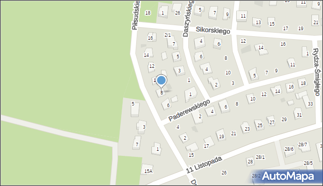 Wasilków, Piłsudskiego Józefa, marsz., 8, mapa Wasilków