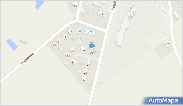 Wąsosz, Piaskowa, 23, mapa Wąsosz