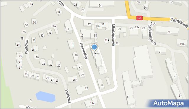 Węgorzewo, Pionierów, 10, mapa Węgorzewo