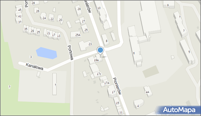 Węgorzewo, Pionierów, 21, mapa Węgorzewo