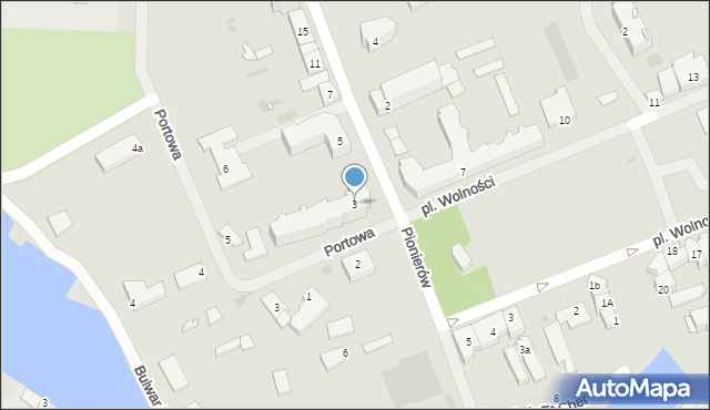 Węgorzewo, Pionierów, 3, mapa Węgorzewo