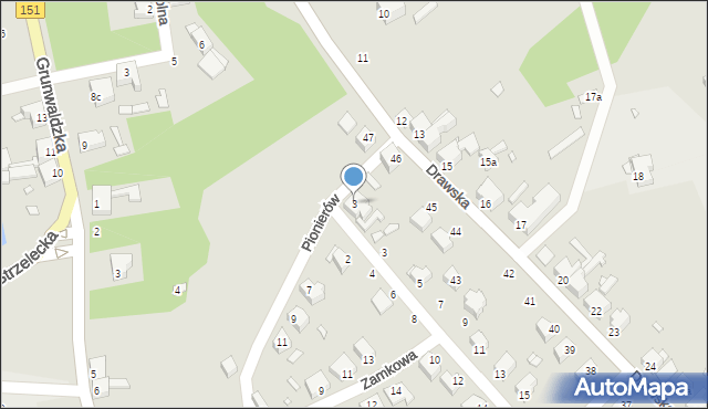 Węgorzyno, Pionierów, 3, mapa Węgorzyno