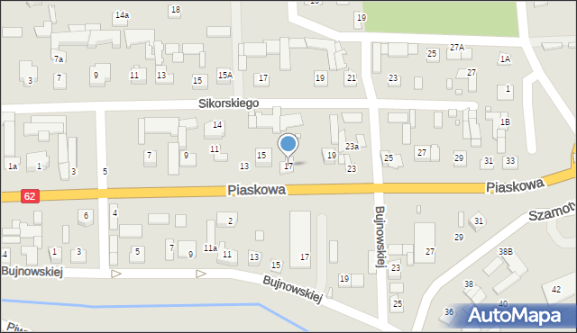 Węgrów, Piaskowa, 17, mapa Węgrów