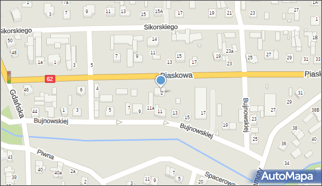 Węgrów, Piaskowa, 2, mapa Węgrów