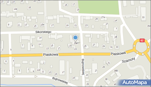 Węgrów, Piaskowa, 23a, mapa Węgrów
