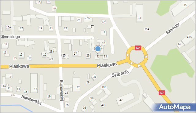 Węgrów, Piaskowa, 31, mapa Węgrów