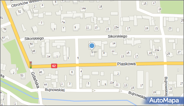 Węgrów, Piaskowa, 7, mapa Węgrów