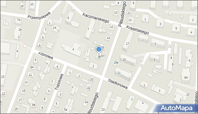 Węgrów, Piłsudskiego Józefa, marsz., 18, mapa Węgrów