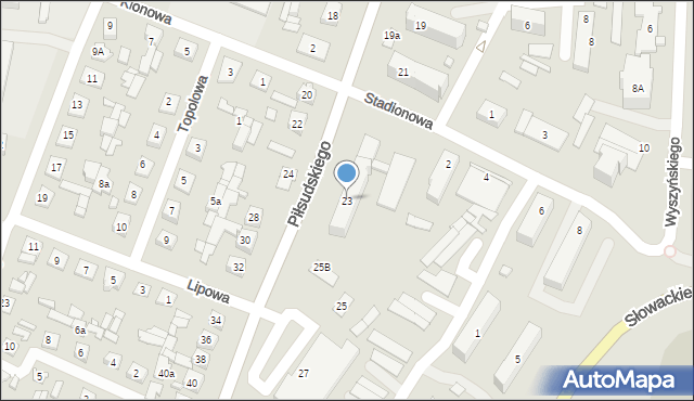 Węgrów, Piłsudskiego Józefa, marsz., 23, mapa Węgrów